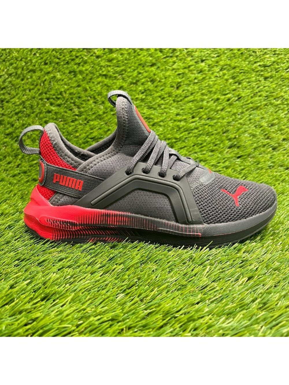 PUMA Softride Enzo 5 Rapid Resonance Boys Size 2.5C Black Running Shoes Sneakers